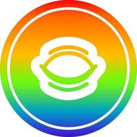 closed eye circular in rainbow spectrum vector