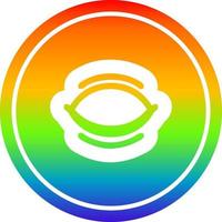 closed eye circular in rainbow spectrum vector