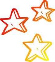 warm gradient line drawing cartoon stars vector