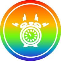 alarm clock circular in rainbow spectrum vector