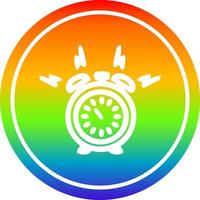 alarm clock circular in rainbow spectrum vector