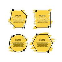 Quote box frame. Speech bubble templates set. Blank template quote text info design boxes quotation bubble blog quotes symbols. Creative vector banner illustration.