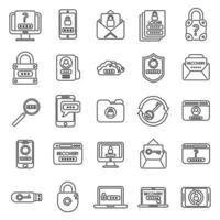 Password recovery icon outline vector. Computer lock vector