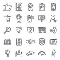 Credibility icons set outline vector. Business adevertisement vector