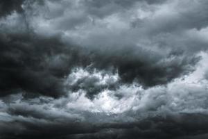 Dark dramatic sky and clouds. Background for death and sad concept. Gray sky and fluffy white clouds. Thunder and storm sky. Sad and moody sky. Nature background. Dead abstract background. Cloudscape. photo