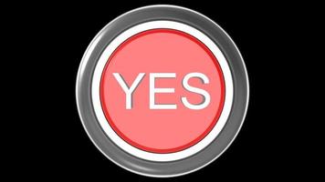 yes button red and white isolated 3d illustration render photo