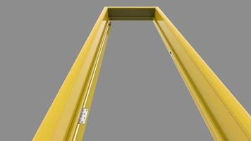 Set of different yellow door isolated 3d illustration render on empty background photo