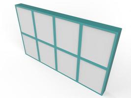 mockup light blue blank multimedia wall 3d illustration photo