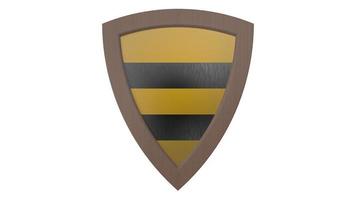 wood shield stripes medieval 3d yellow illustration render photo