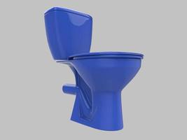 ilustración 3d de asiento de wc azul foto