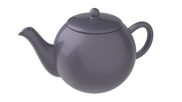 isolated cute teapot ceramic for tea time 3d illustration render beverage photo