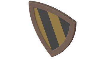 wood shield medieval 3d illustration render photo