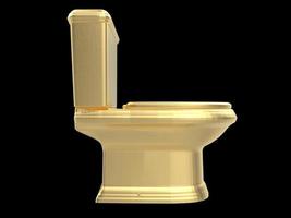 golden wc lavatory water closet 3d illustration photo