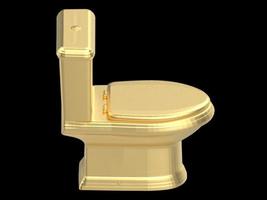 golden wc lavatory water closet 3d illustration photo