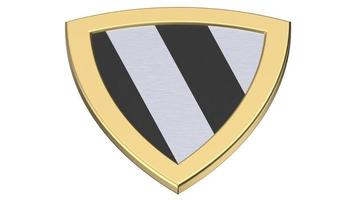 gold shield medieval 3d stripes illustration render photo