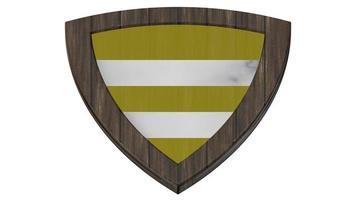 shield wood medieval 3d illustration render