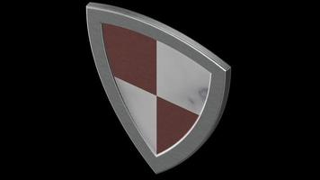 red shield silver medieval 3d illustration render photo