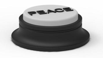 white peace button isolated 3d illustration render photo