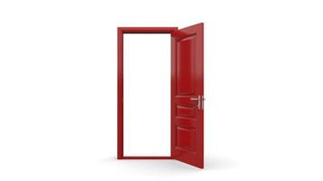 Set of different red door isolated 3d illustration render on white background photo