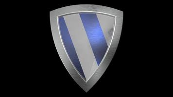 blue shield silver medieval 3d illustration render photo