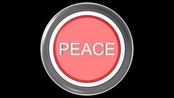 peace button red and white isolated 3d illustration render photo