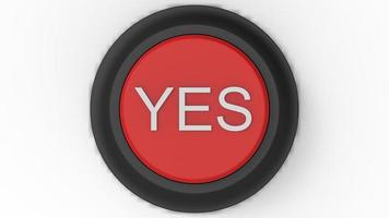 red yes button isolated 3d illustration render photo