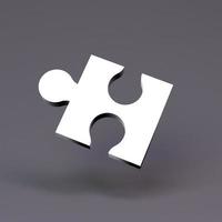 Puzzle piece icon. 3d render illustration. photo