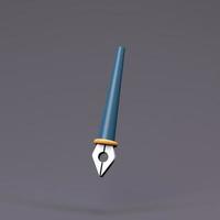 Ink pen icon. 3d render illustration. photo