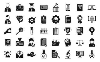 los iconos de experiencia establecen un vector simple. gerente central