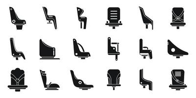 Child seat bike icons set simple vector. Adult bicycle vector