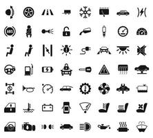 Car dashboard icons set simple vector. Car automobile vector