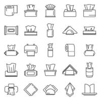 Tissue icons set outline vector. Silk cloth vector