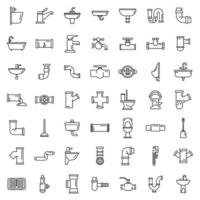 Sewerage icons set outline vector. Water leak vector