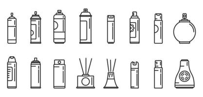 los iconos del ambientador establecen un vector plano. respiración automática