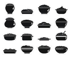 Mashed potatoes icons set simple vector. Food breakfast vector