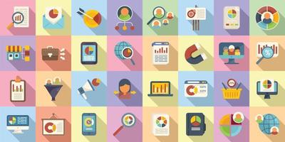 Market segmentation icons set flat vector. Customer audience vector