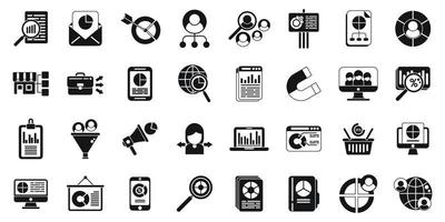 Market segmentation icons set simple vector. Customer audience vector