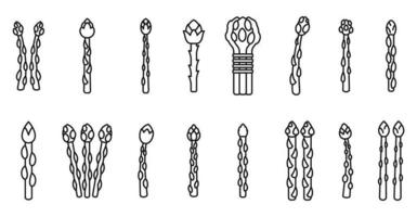 Asparagus icons set outline vector. Cook food vector