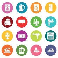 House appliance icons set colorful circles vector