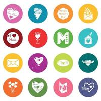 Mother Day icons set colorful circles vector