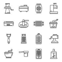 Vegetable cutter icons set outline vector. Chopper appliance vector