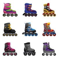 Inline skates icons set cartoon vector. Inline activity vector