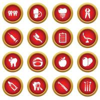 Stomatology dental icons set, simple style vector