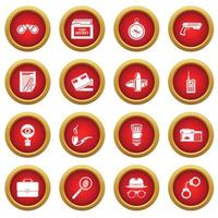 Spy icons set, simple style vector