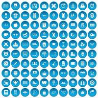 100 iconos de reloj despertador azul