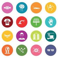 New technologies icons many colors set vector