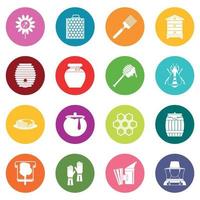 Apiary tools icons many colors set vector