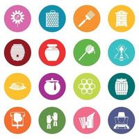 Apiary tools icons many colors set vector