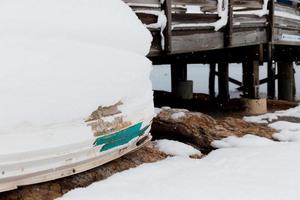 Winter on a dock photo