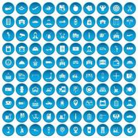 100 iconos de cargador en azul vector